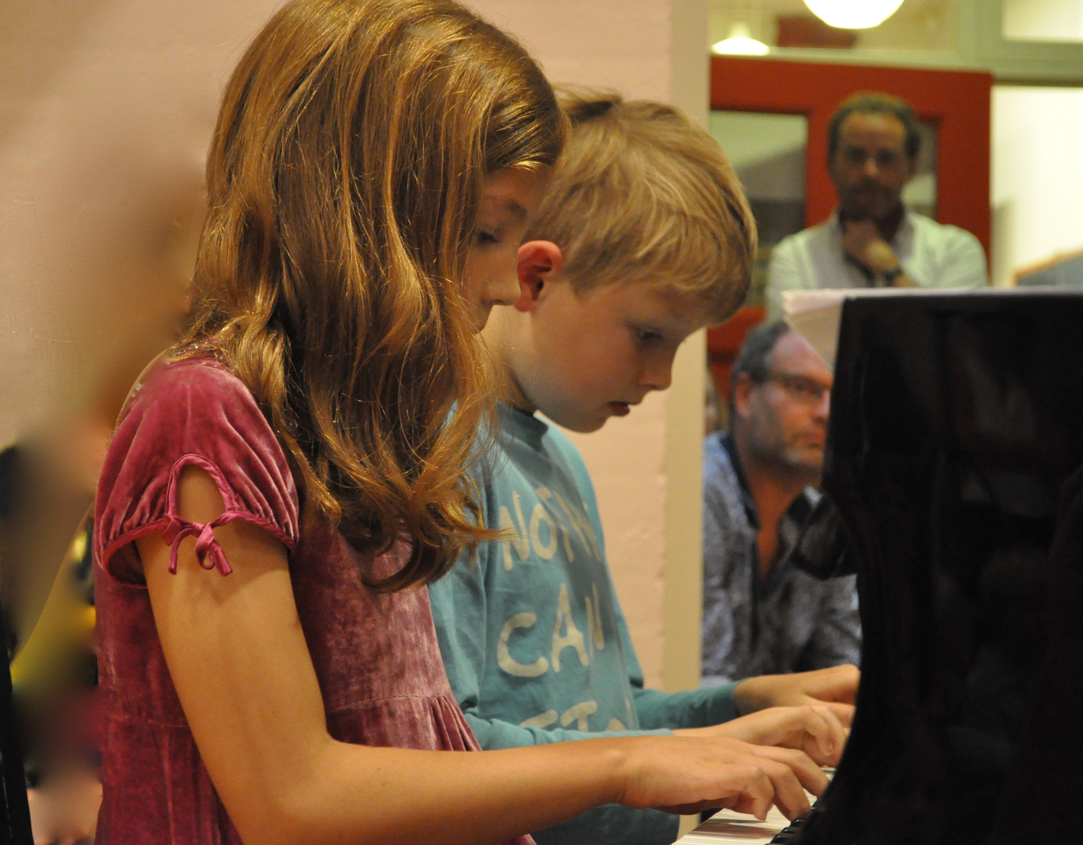Nora and Vincent very concentrated