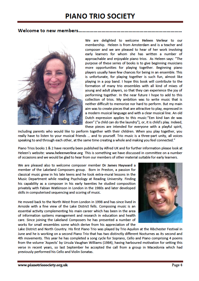 Page from newsletter