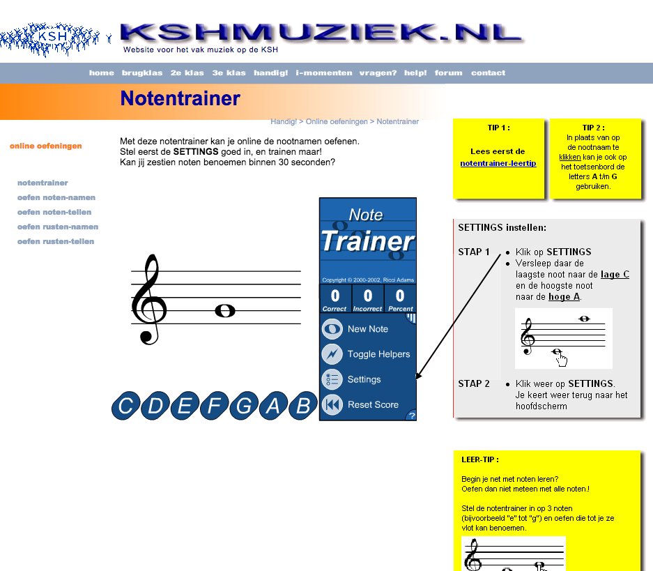 Voorblad notentrain programma