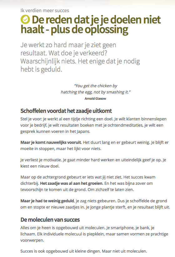 Je doelen halen 1