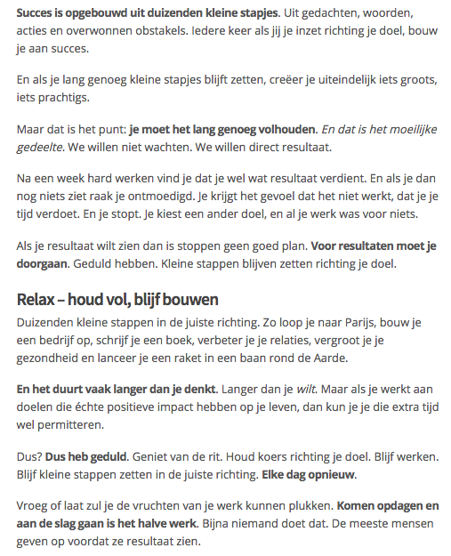 Je doelen halen 2