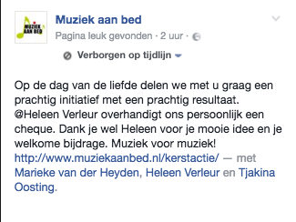 Berichtje van de Facebook site van Tjakina en Marieke