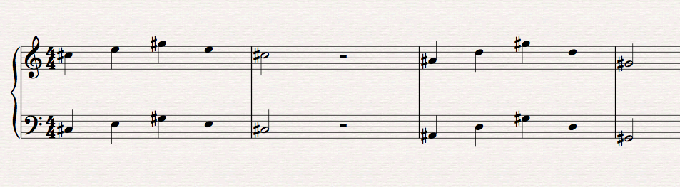 Een compositie van een jonge studente (6 jaar)